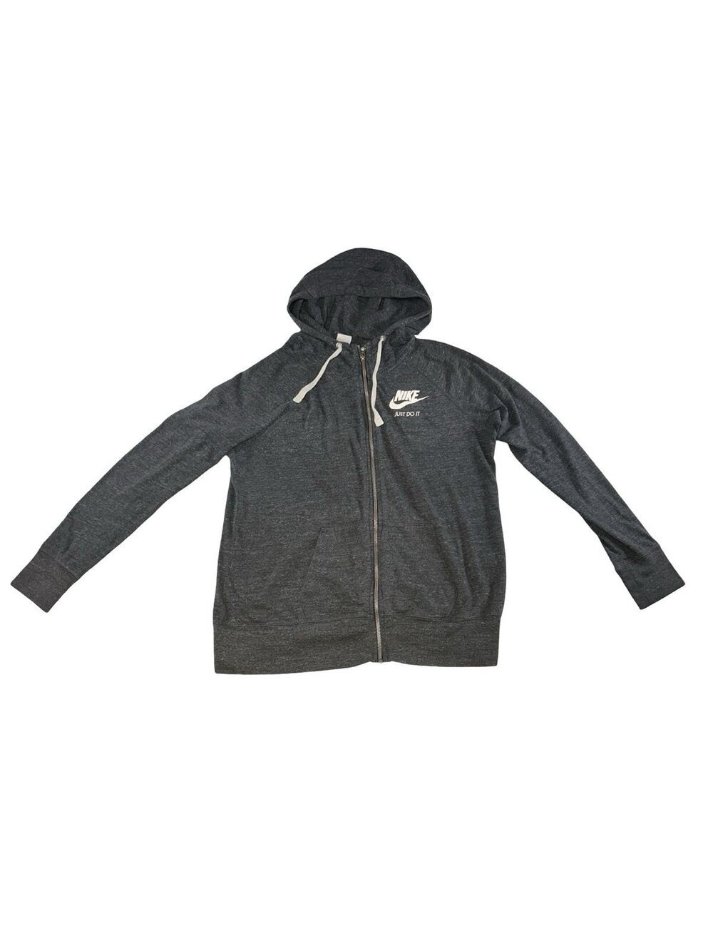 Nike Sportswear Men’s Large Charcoal Gray Full Zip Hoodie Just Do It